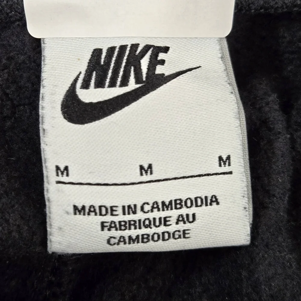 Nike Men Sweatpants M Black Embroidered Cargo Pants Fleece CD3129-010‎